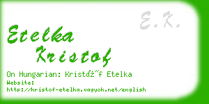 etelka kristof business card